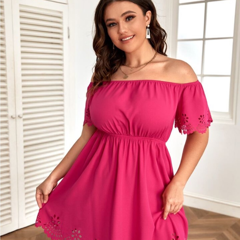 Elegant Pink Off-Shoulder Dress